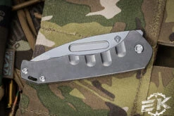 Medford Praetorian Slim Folding Knife Tumbled Titanium 3.3" Tanto Tumbled -Best Knifes Shop MK208STT 01TM TSCS Q4 4 55782.1688154483