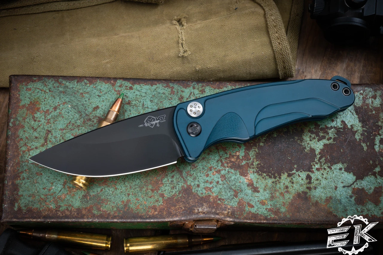 Medford Smooth Criminal Automatic Folding Knife Blue 3" Drop Point PVD Black 3 Medford Smooth Criminal Automatic Folding Knife Blue 3" Drop Point PVD Black