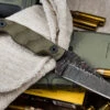 Stroup Knives MINI Fixed Blade Knife OD Green G10 3" Acid Wash Carved Pike -Best Knifes Shop Mini OD G10 2 57510.1677539369