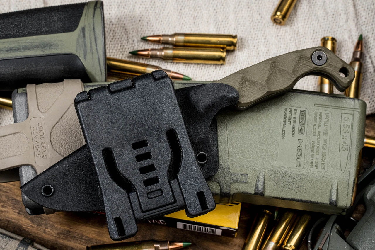 Stroup Knives MINI Fixed Blade Knife OD Green G10 3" Acid Wash Carved Pike 6 Stroup Knives MINI Fixed Blade Knife OD Green G10 3" Acid Wash Carved Pike - Image 4