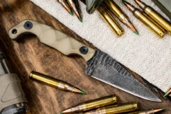 Stroup Knives MINI Fixed Blade Knife Tan G10 3" Acid Wash Pike -Best Knifes Shop Mini T G10 57425.1678650663