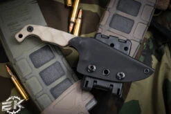 Stroup Knives MINI MOD 1 Fixed Blade Knife Tan G10 3" Acid Wash Drop Point -Best Knifes Shop Mini1 TAN G10 2 33320.1678204664