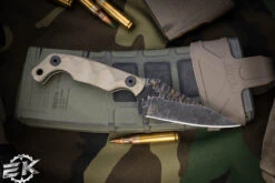 Stroup Knives MINI MOD 1 Fixed Blade Knife Tan G10 3" Acid Wash Drop Point -Best Knifes Shop Mini1 TAN G10 31409.1678204666