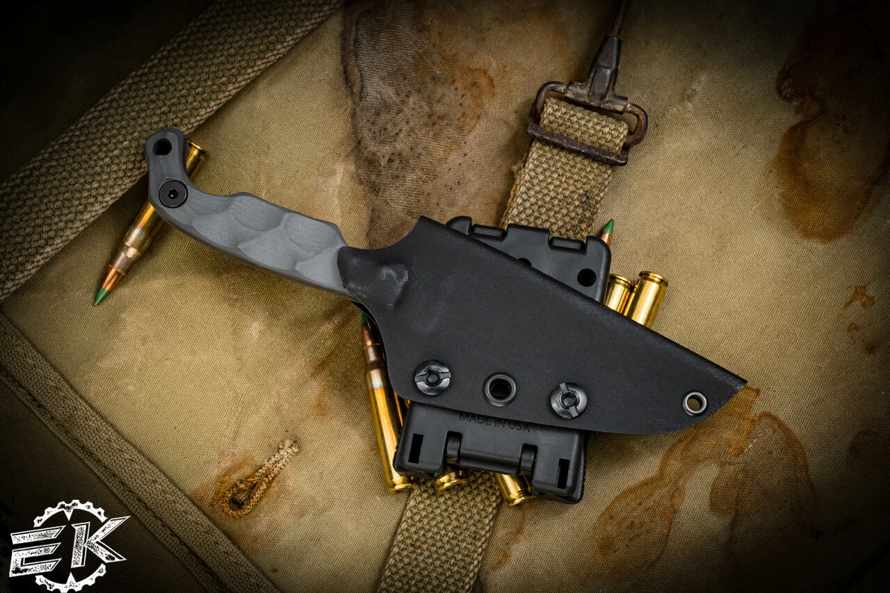 Stroup Knives MINI MOD 2 Fixed Blade Knife Grey G10 3" Acid Wash Pikal Reverse Edge 6 Stroup Knives MINI MOD 2 Fixed Blade Knife Grey G10 3" Acid Wash Pikal Reverse Edge - Image 4