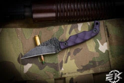 Stroup Knives MINI MOD 2 Fixed Blade Knife Purple G10 3" Acid Wash Pikal Reverse Edge