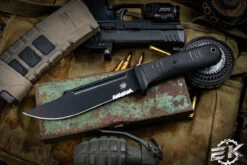 Bastinelli Knives "Montana" Black G10 Fixed Blade 6.5" PVD Serrated