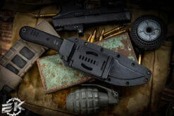 Bastinelli Knives "Montana" Black G10 Fixed Blade 6.5" PVD Serrated -Best Knifes Shop Montana Serrated 4 51150.1671126205