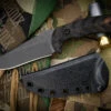 Toor Knives Mullet Fixed Blade Knife Textured Ebony Wood 4.0" Drop Point Black -Best Knifes Shop Mullet Ebony 2 46614.1675456687