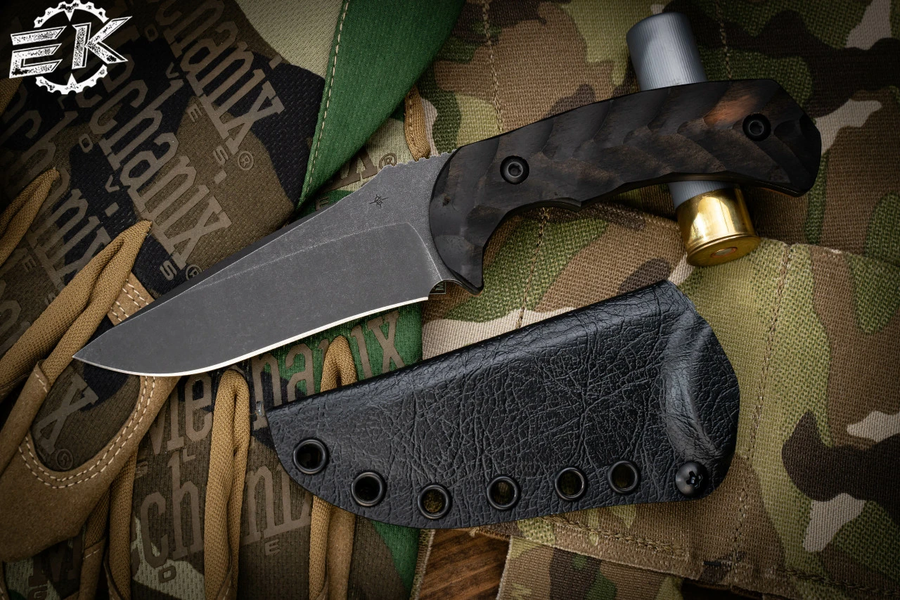 Toor Knives Mullet Fixed Blade Knife Textured Ebony Wood 4.0" Drop Point Black 3 Toor Knives Mullet Fixed Blade Knife Textured Ebony Wood 4.0" Drop Point Black