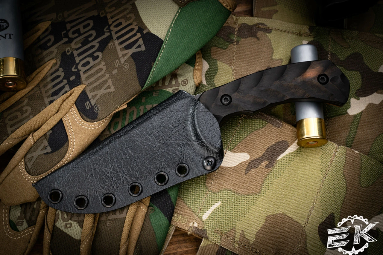 Toor Knives Mullet Fixed Blade Knife Textured Ebony Wood 4.0" Drop Point Black 5 Toor Knives Mullet Fixed Blade Knife Textured Ebony Wood 4.0" Drop Point Black - Image 3