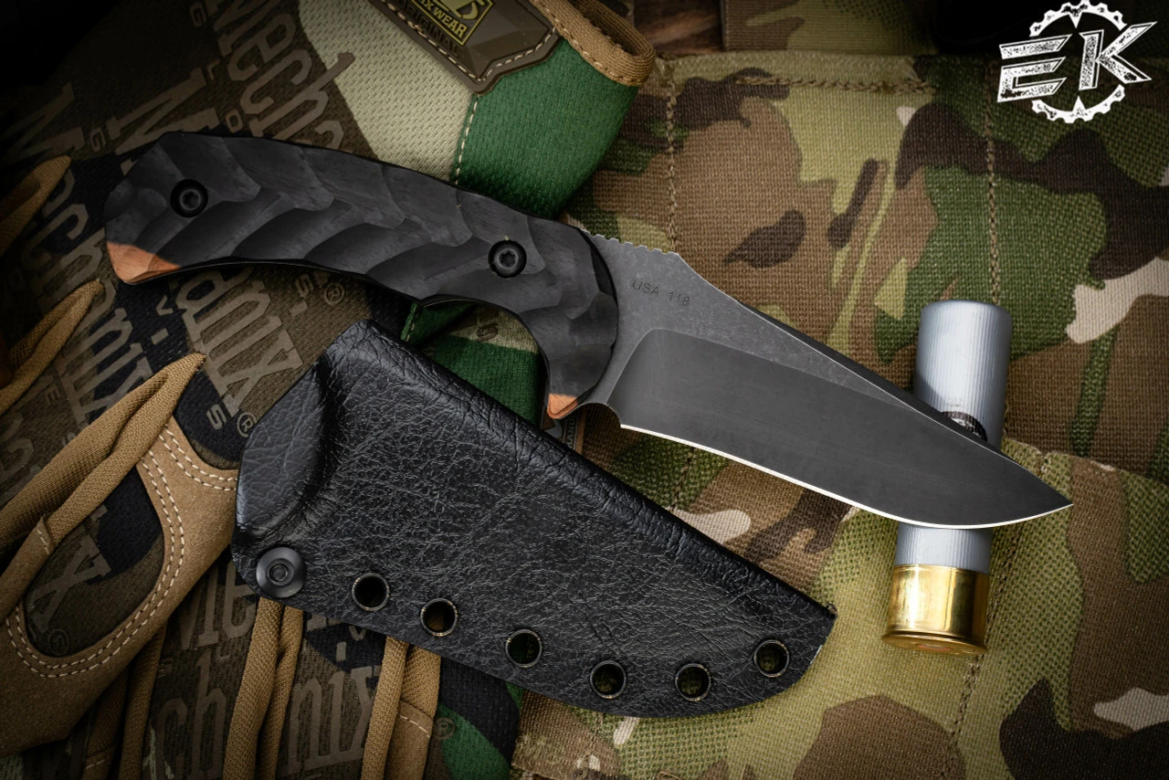 Toor Knives Mullet Fixed Blade Knife Textured Ebony Wood 4.0" Drop Point Black 4 Toor Knives Mullet Fixed Blade Knife Textured Ebony Wood 4.0" Drop Point Black - Image 2