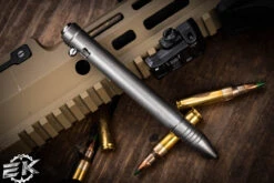 Chaves Knives Ultramar "Bolt Action" Pen Titanium Solid Sleeve 4.85" Skull Clip (Polished)