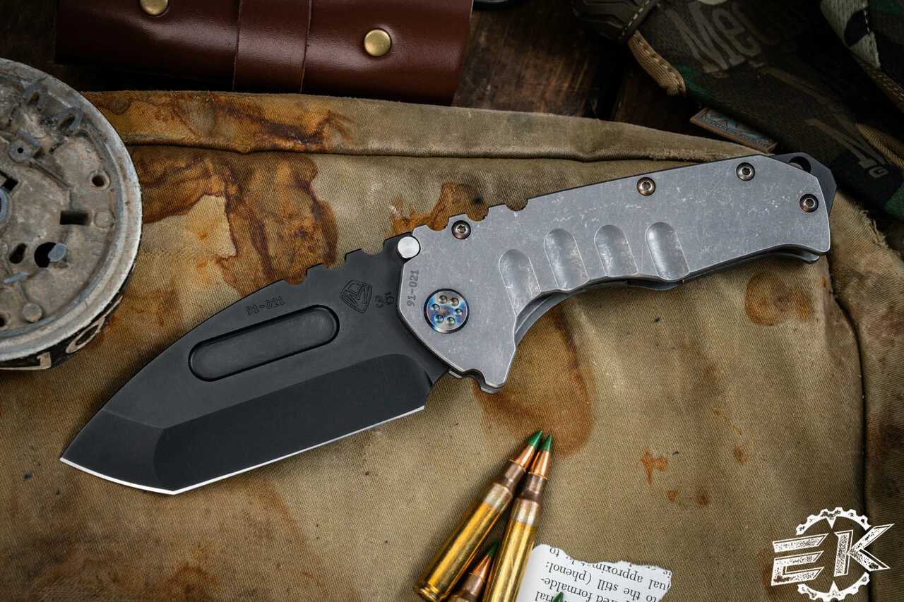 Medford Praetorian "T" Folding Knife Tumbled Titanium 3.75" PVD Tanto (Preowned) 3 Medford Praetorian "T" Folding Knife Tumbled Titanium 3.75" PVD Tanto (Preowned)