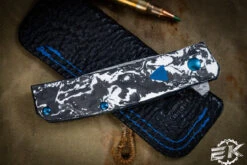Benchmade Oeser "Tengu" Knife/Tool Combo Marble Carbon Fiber Flipper Knife 2.8" Tanto Damasteel 601-211 (Preowned) -Best Knifes Shop PO SELL 4 5 71636.1687624236