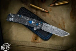 Benchmade Oeser "Tengu" Knife/Tool Combo Marble Carbon Fiber Flipper Knife 2.8" Tanto Damasteel 601-211 (Preowned) -Best Knifes Shop PO SELL 4 84802.1687624283