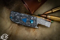 Benchmade Oeser "Tengu" Knife/Tool Combo Marble Carbon Fiber Flipper Knife 2.8" Tanto Damasteel 601-211 (Preowned) -Best Knifes Shop PO SELL 5 83690.1687624249