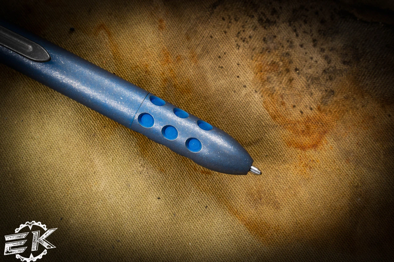 Blackside Customs Click Pen Blue Matte Titanium 4 Blackside Customs Click Pen Blue Matte Titanium - Image 2