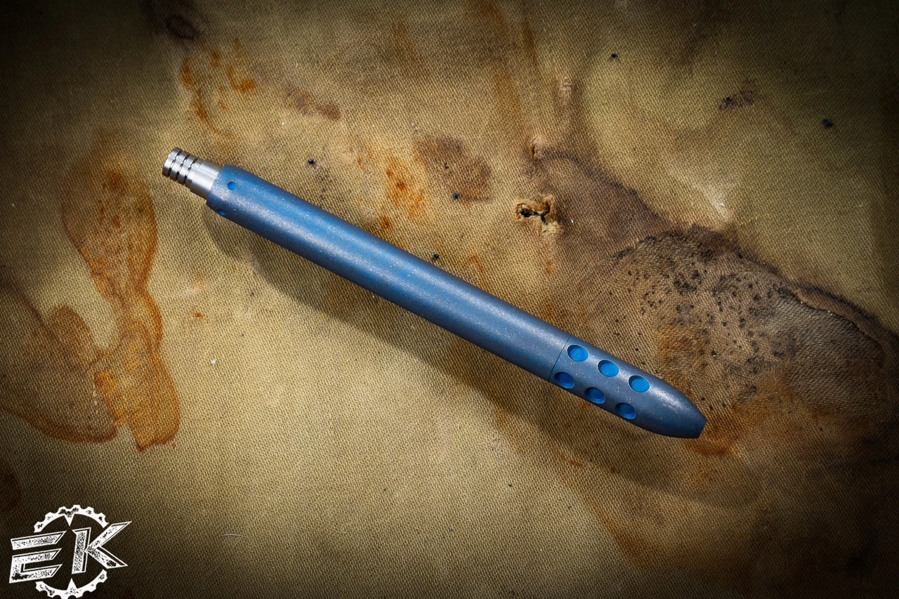 Blackside Customs Click Pen Blue Matte Titanium 5 Blackside Customs Click Pen Blue Matte Titanium - Image 3