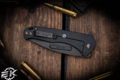 Medford Praetorian Slim Flipper Knife PVD Titanium 3.3" PVD Drop Point -Best Knifes Shop Prae Slim Flipper S45VN PVD Tanto Faced Flm Bronze 4 90028.1680023175