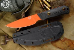 Benchmade Hunt Raghorn Fixed Blade Carbon Fiber 4.0" CruWear Orange Cerakote 15600OR