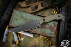 Toor Knives Raven Covert Green G10 Fixed Blade Knife 5.5" Black Oxide