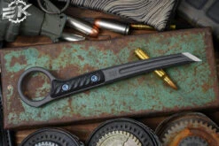 RMJ Tactical "Stabby Guy" Ringed Chisel Pry Tool Black G10 3.75" CPM-3V Cobalt Black