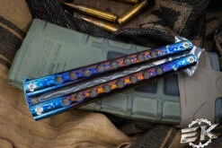 Sergey Rogovets Custom B2 Kris Balisong Timascus 5" XHP Core Damascus -Best Knifes Shop SR B2 KRIS XHP 6 43305.1690901669