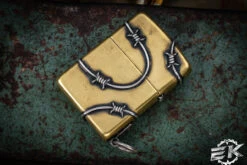 Sergey Rogovets Custom Zippo Lighter Brass Barbwire -Best Knifes Shop SR ZIP BWBSS 3 38243.1687448499