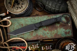 Toor Knives Serpent Fixed Blade Knife Black G10 3.75" Tanto Shadow Black