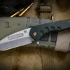 Medford Praetorian Swift FL Flipper Knife Green 3.4" Tanto Tumbled