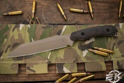 Toor Knives Fathom Barrel Brown Fixed Blade Knife Ebony 6.5" Sheepsfoot FDE