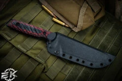 Toor Knives Field 1.0 Blood Red Wood Fixed Blade Knife 6.0" Black -EKnives "EKclusive" -Best Knifes Shop TOOR FD1 BR 4 22032.1687461771