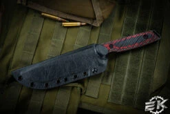 Toor Knives Field 1.0 Blood Red Wood Fixed Blade Knife 6.0" Black -EKnives "EKclusive" -Best Knifes Shop TOOR FD1 BR 21540.1687461769