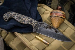 Stroup Knives TU1 Fixed Blade Knife Camo G10 4.5" 1095 Carved Clip Point TU1-CAMO-G10