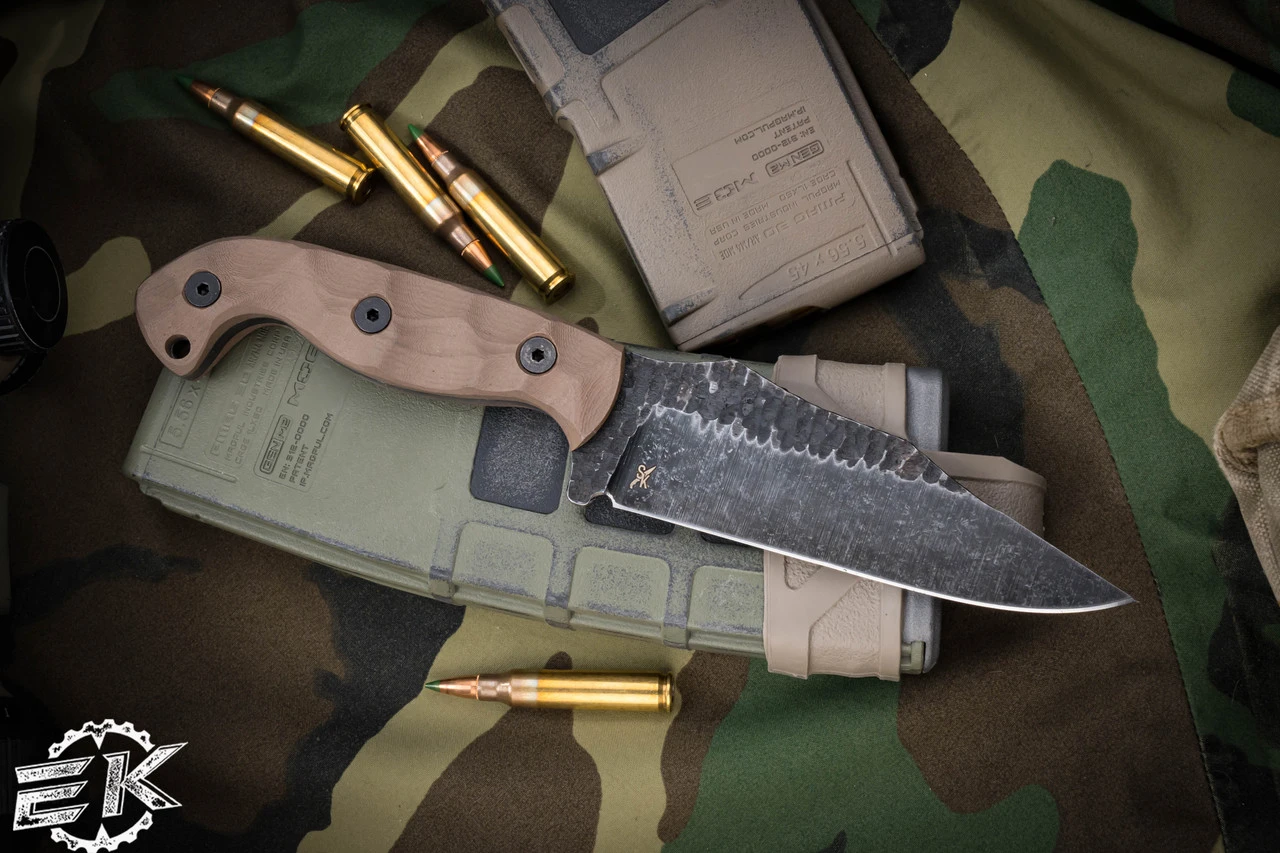 Stroup Knives TU1 Fixed Blade Knife FDE G10 4.5" Acid Wash Clip Point 5 Stroup Knives TU1 Fixed Blade Knife FDE G10 4.5" Acid Wash Clip Point - Image 3