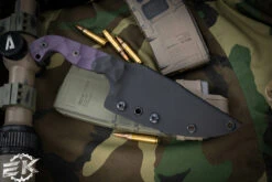 Stroup Knives TU1 Fixed Blade Knife Purple G10 4.5" Acid Wash Clip Point -Best Knifes Shop TU1 PURPLE G10 2 64078.1678087379