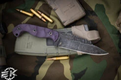 Stroup Knives TU1 Fixed Blade Knife Purple G10 4.5" Acid Wash Clip Point -Best Knifes Shop TU1 PURPLE G10 03088.1678087376