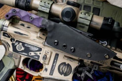 Stroup Knives Custom TU2 Fixed Blade Knife Purple G10 4.5" Acid Wash Carved Pike -Best Knifes Shop TU2 P G10 Closed 73381.1677535855