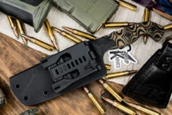 Stroup Knives TU3 "The Viking" Fixed Blade Knife Camo G10 4.75" 1095 Carved Wharncliffe, Black Kydex Sheath -Best Knifes Shop TU3 CAMOL G10 Closed 2 70073.1663354732