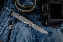 Tactile Knife Co. "Rockwall" Thumbstud Folding Knife Titanium 2.84" MagnaCut