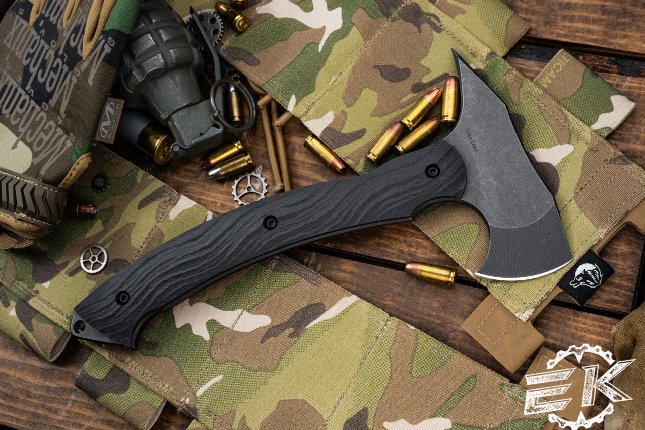 Toor Knives Tomahawk Carbon Black G10 Fixed Blade 11" Black Oxide W/Kydex Sheath 4 Toor Knives Tomahawk Carbon Black G10 Fixed Blade 11" Black Oxide W/Kydex Sheath - Image 2