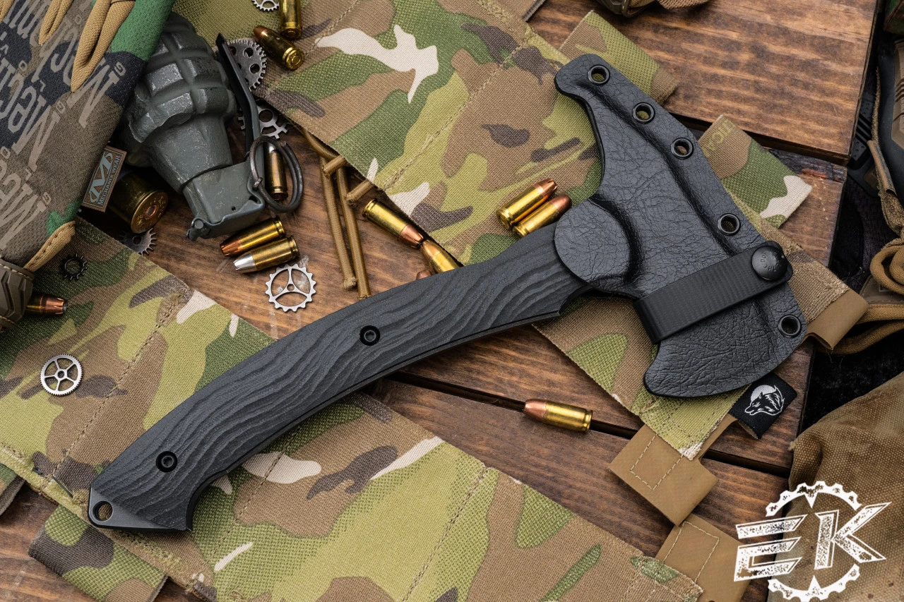 Toor Knives Tomahawk Carbon Black G10 Fixed Blade 11" Black Oxide W/Kydex Sheath 6 Toor Knives Tomahawk Carbon Black G10 Fixed Blade 11" Black Oxide W/Kydex Sheath - Image 4