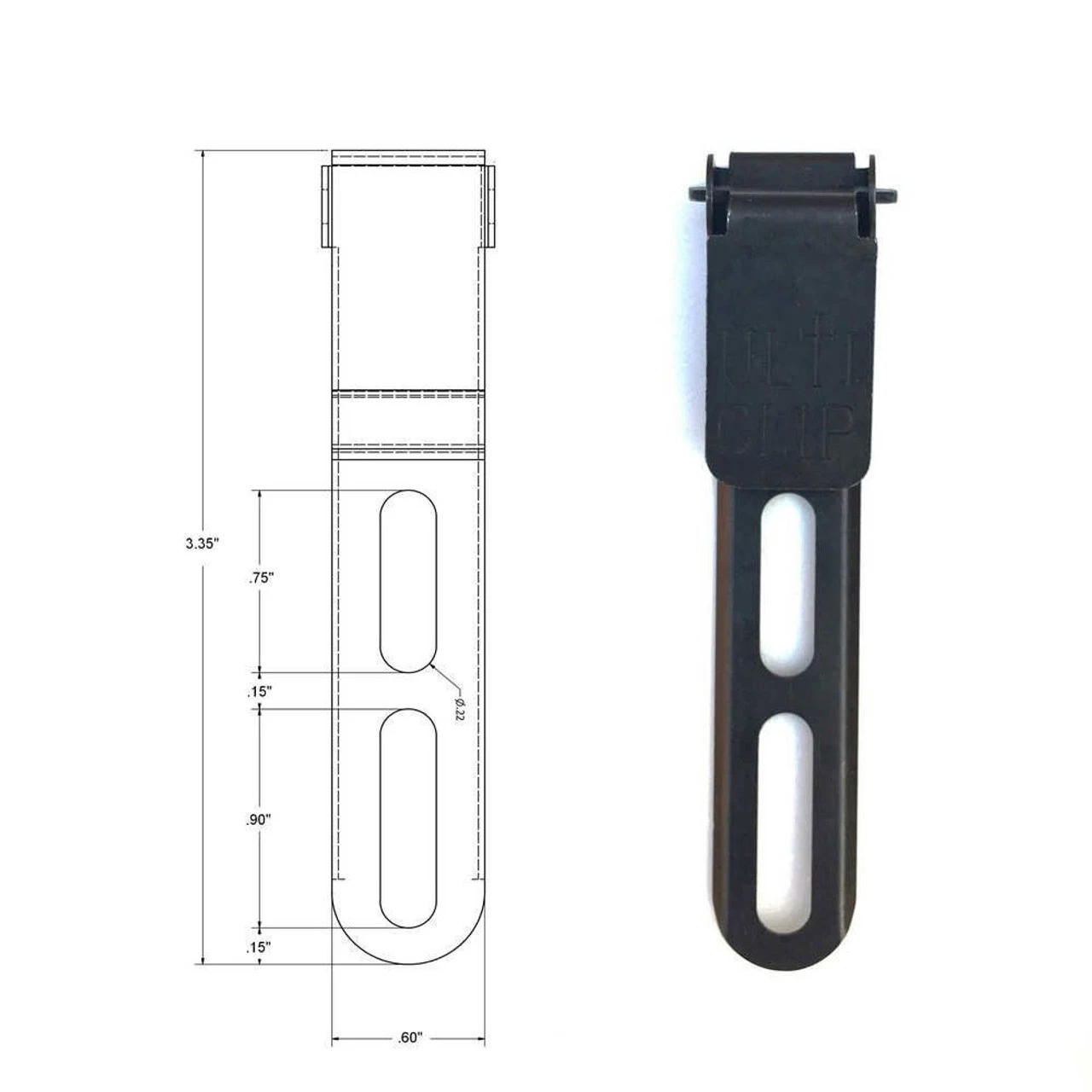 ULTICLIP Slim 3.3 Fixed Blade Clip For Belt-Less Carry 238-DSLIM33 4 ULTICLIP Slim 3.3 Fixed Blade Clip For Belt-Less Carry 238-DSLIM33 - Image 2