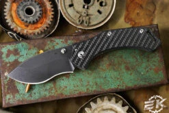 Toor Knives XT1 Bravo Folding Knife Carbon Fiber 3.25" Recurve Black Stonewash