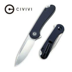 CIVIVI Elementum Flipper Knife Black G10 Handle (2.96'' Satin D2) C907A