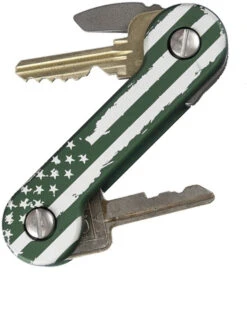 KEYBAR American Flag Green Aluminum Pocket Key Organizer