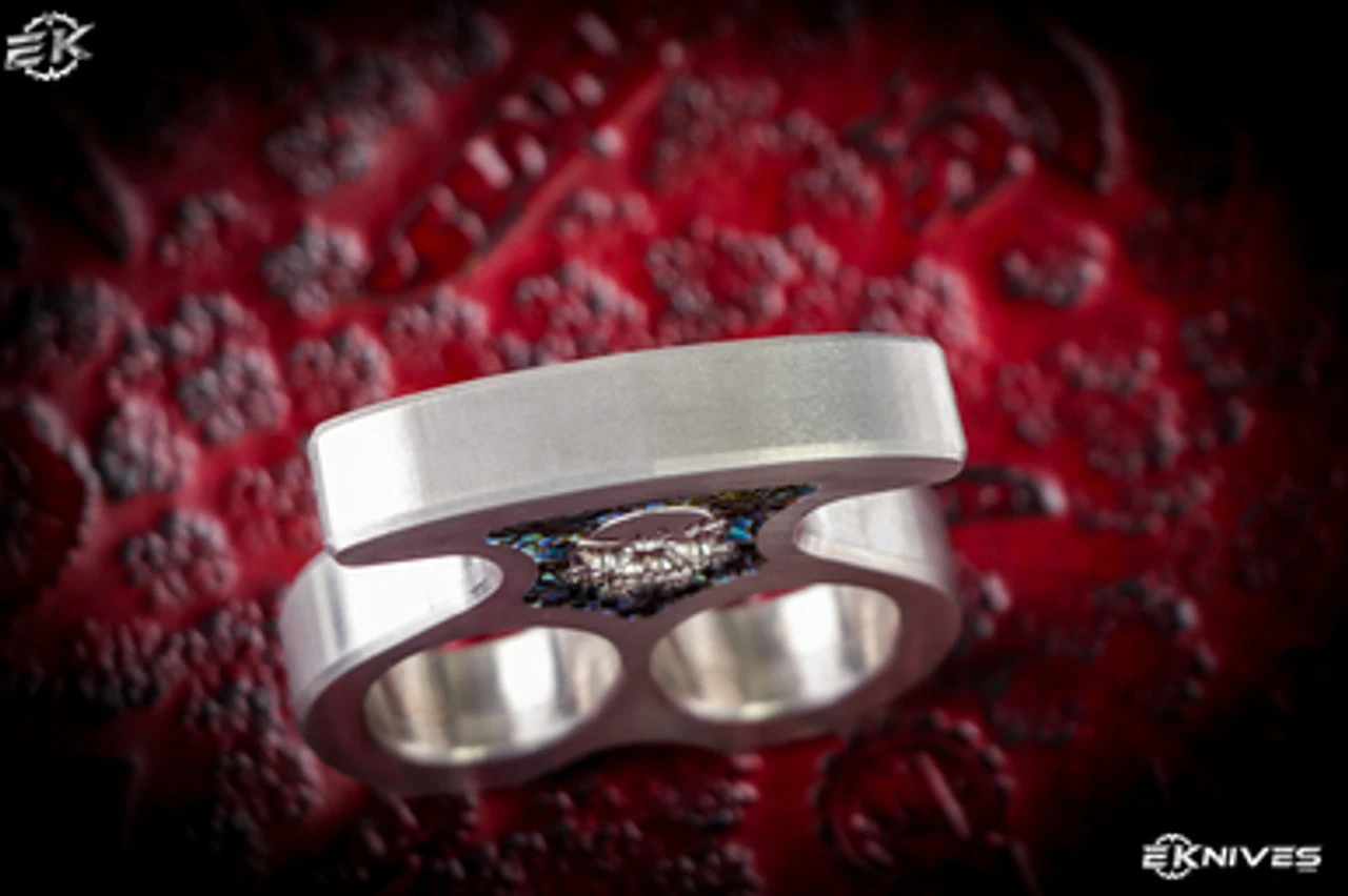 Burn Knives 2 Finger Knuck Titanium Abalone Inlay 4 Burn Knives 2 Finger Knuck Titanium Abalone Inlay - Image 2