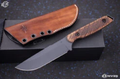 Toor Knives Field 2.0 Fixed Blade Knife Brown Walnut 4.5" Spanish Moss Drop Point