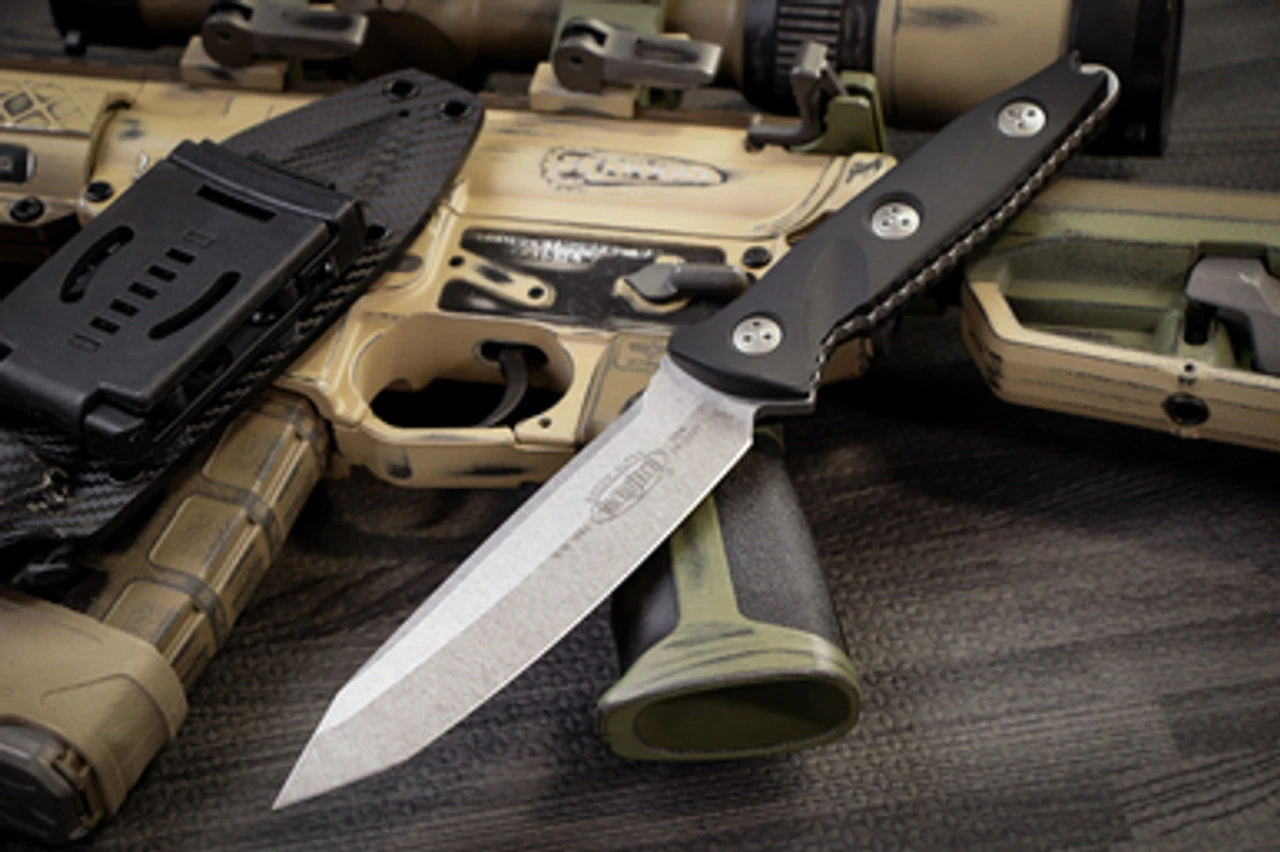 Microtech Socom Alpha Fixed Blade Knife Black G10 5" Tanto Stonewash 114-10 3 Microtech Socom Alpha Fixed Blade Knife Black G10 5" Tanto Stonewash 114-10