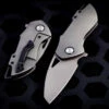 Grissom Knife And Tool Riverstone Frame Lock Titanium/Black Accents Knife 2.5" M390 Stonewash